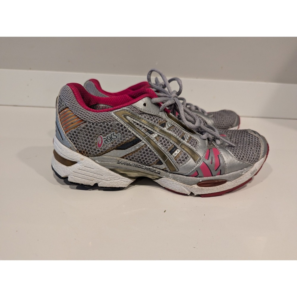 Original 90's Y2k ASICS Gel-nimbus VI Running Shoes Gray Pink Women's Size 8.5